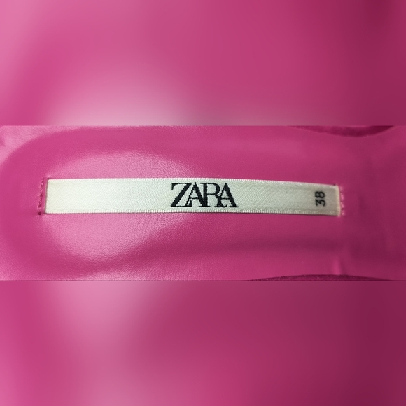 Zara Pink Methacrylate Vibrant Minimalist Style Heeled Satin Sandals 38/7.5 - Picture 5 of 9